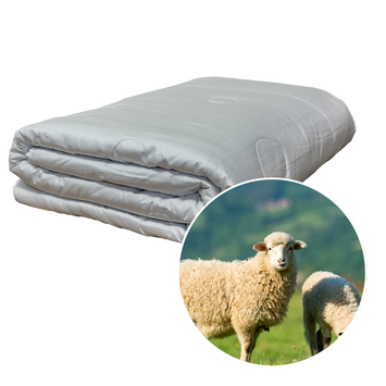 4 Jahreszeiten Decke Schafschurwolle 150+400g/m²