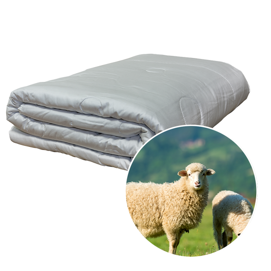 4 Jahreszeiten Decke Schafschurwolle 150+400g/m²