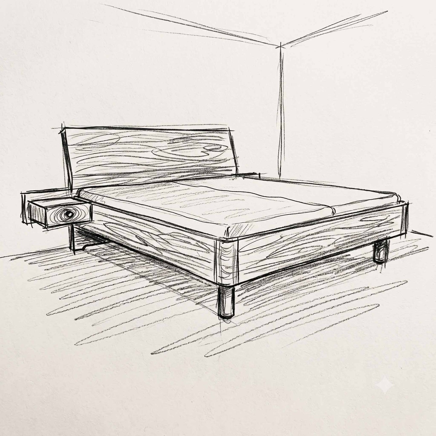 Tenso Schwebebett mit Ablage und Rundecke